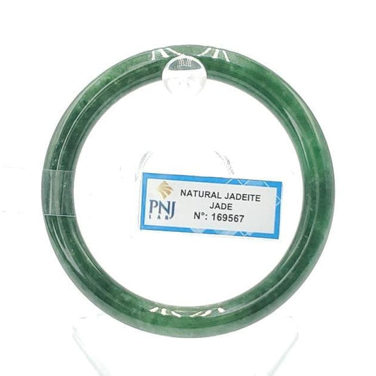 Jade Bangle 55mm PNJ169567 Certified | Yingmart Natural Color Greyish Green to Green Jade Bracelet for Men, Women, Grandmother, Sister