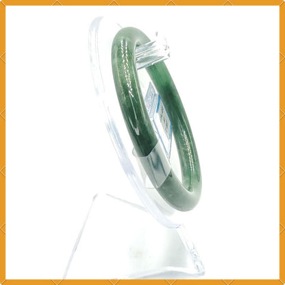 Jade Bangle 55mm PNJ169567 Certified | Yingmart Natural Color Greyish Green to Green Jade Bracelet for Men, Women, Grandmother, Sister