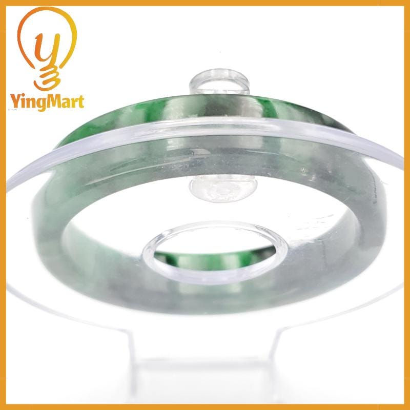 YingCollection 52mm PNJ258398 Certified Natural Color Green White To Dark Green, Grey White Jadeite Jade Bangle Bracelet, Real Gemstone