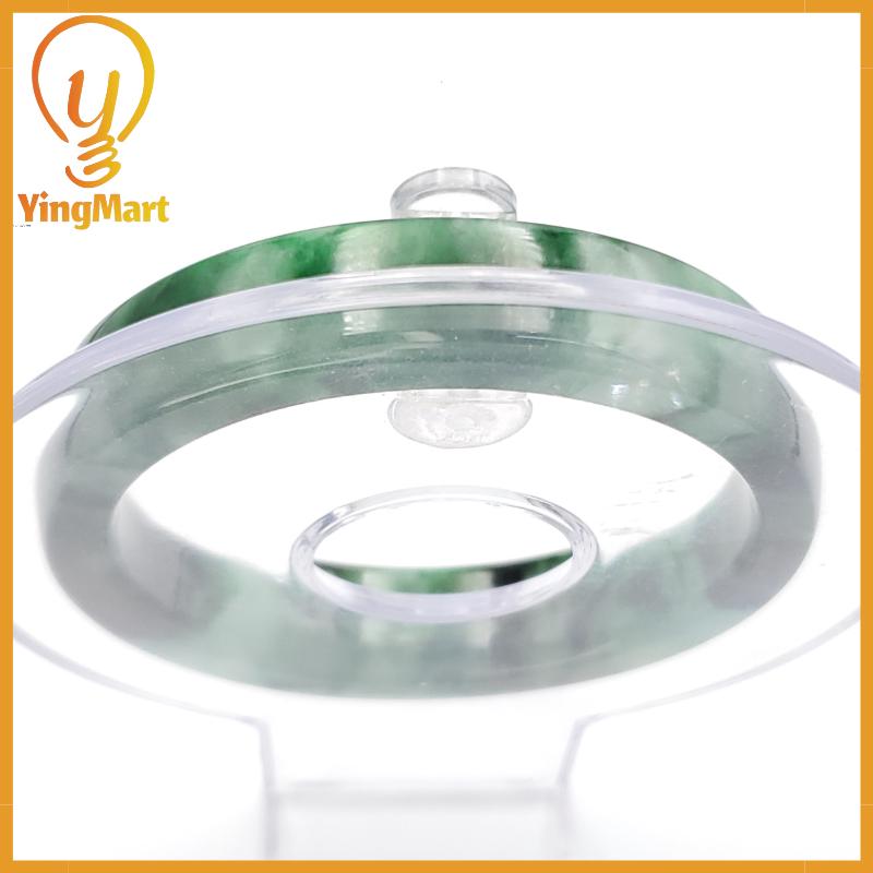 YingCollection 53mm PNJ258401 Certified Natural Color Green White To Dark Green, Grey White Jadeite Jade Bangle Bracelet, Real Gemstone