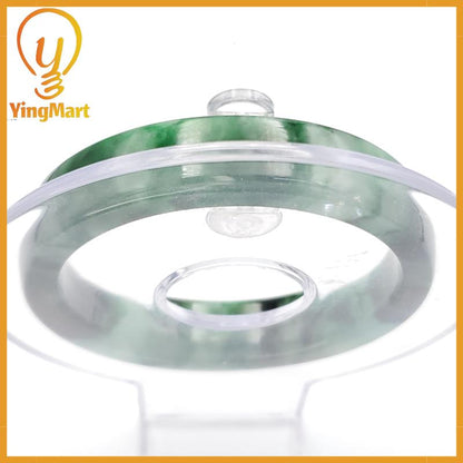 YingCollection 53mm PNJ258401 Certified Natural Color Green White To Dark Green, Grey White Jadeite Jade Bangle Bracelet, Real Gemstone