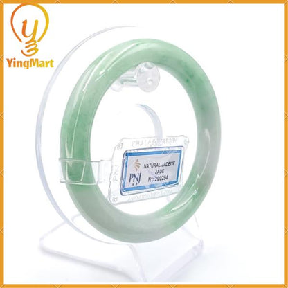 Jade Bangle 55mm PNJ200294 Certified | Natural Color Green White to Green, Grey White Jade Bracelet for Men, Women, Grandmother, Sister