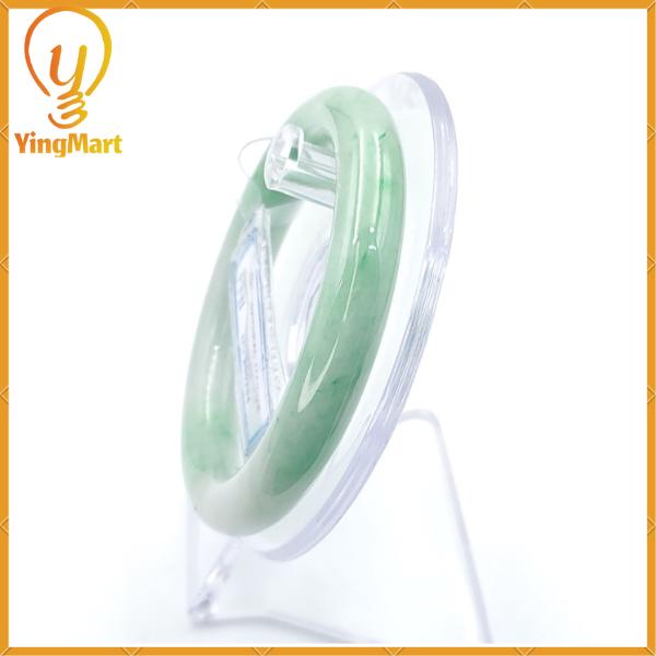 Jade Bangle 55mm PNJ200294 Certified | Natural Color Green White to Green, Grey White Jade Bracelet for Men, Women, Grandmother, Sister
