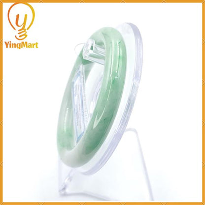 Jade Bangle 55mm PNJ200294 Certified | Natural Color Green White to Green, Grey White Jade Bracelet for Men, Women, Grandmother, Sister
