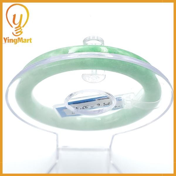 Jade Bangle 55mm PNJ250110 Certified | Yingmart Natural Color Green White to Green, Grey White Jadeite Bangle for Men, Women, Grandma,Sister