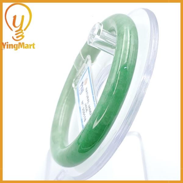 Jade Bangle 54mm PNJ250118 Certified | Yingmart Natural Color Green White To Green Jadeite Jade Bracelet for Women, Men, Grandma, Sister
