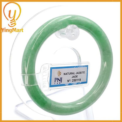 Jade Bangle 54mm PNJ250119 Certified | Yingmart Natural Color Green White to Green Jade Jadeite Bracelet for Men, Women, Grandma, Sister