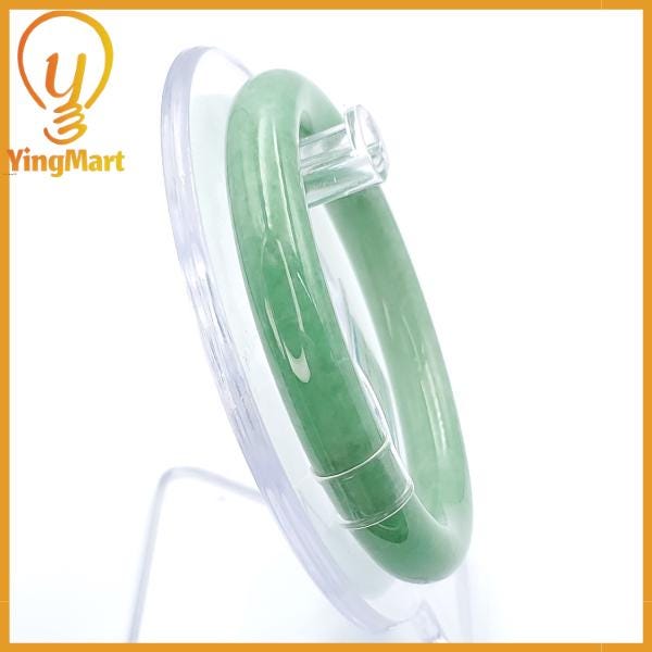 Jade Bangle 54mm PNJ250119 Certified | Yingmart Natural Color Green White to Green Jade Jadeite Bracelet for Men, Women, Grandma, Sister