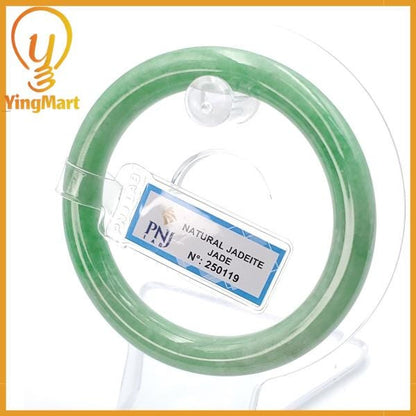 Jade Bangle 54mm PNJ250119 Certified | Yingmart Natural Color Green White to Green Jade Jadeite Bracelet for Men, Women, Grandma, Sister