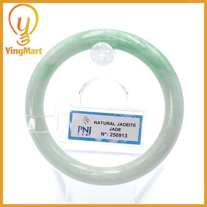 Jade Bangle 55mm PNJ250913 Certified | Yingmart Natural Color Green White to Green, Grey White Jadeite Bracelet for Men,Women,Grandma,Sister