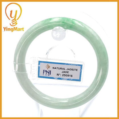 Jade Bangle 55mm PNJ250916 Certified | Yingmart Natural Color Green White to Green, Grey White Jadeite Bracelet for Men,Women,Grandma,Sister