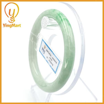 Jade Bangle 55mm PNJ250916 Certified | Yingmart Natural Color Green White to Green, Grey White Jadeite Bracelet for Men,Women,Grandma,Sister