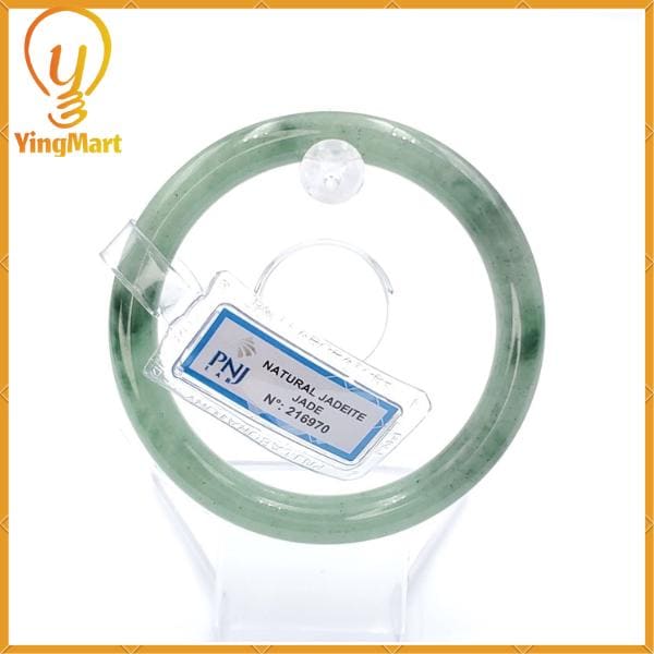 Jade Bangle 56mm PNJ216970 Certified | Yingmart Natural Color Light Green, Greyish Green, Grey Jadeite for Men, Women, Grandma, Sister
