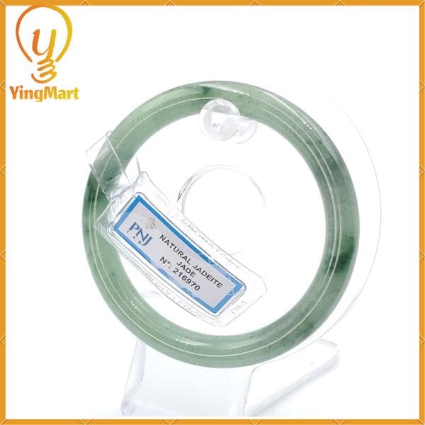 Jade Bangle 56mm PNJ216970 Certified | Yingmart Natural Color Light Green, Greyish Green, Grey Jadeite for Men, Women, Grandma, Sister
