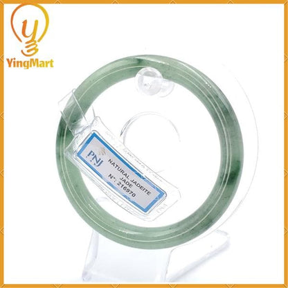 Jade Bangle 56mm PNJ216970 Certified | Yingmart Natural Color Light Green, Greyish Green, Grey Jadeite for Men, Women, Grandma, Sister