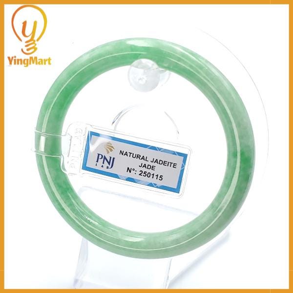 Jade Bangle 56mm PNJ250115 Certified | Yingmart Natural Color Green Jade Jadeite Bracelet Elegance for Women, Men, Grandmother, Sister