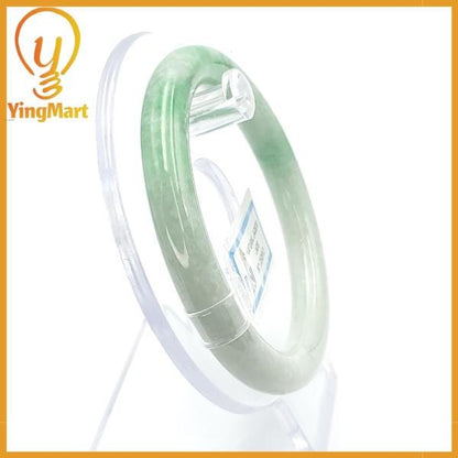 Jade Bangle 56mm PNJ250912 Certified | Yingmart Natural Color Green White Jadeite Jade Bracelet - Elegant for Men, Women, Grandma, Sister
