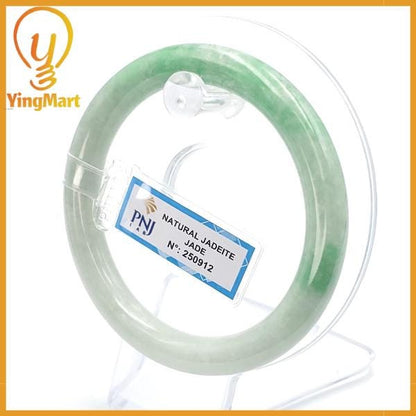Jade Bangle 56mm PNJ250912 Certified | Yingmart Natural Color Green White Jadeite Jade Bracelet - Elegant for Men, Women, Grandma, Sister