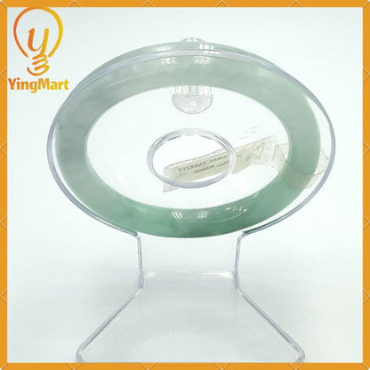 YingCollection 59mm PNJ82909 Certified Natural Color Green White To Light Green, Black Jadeite Jade Bangle Bracelet, Real Gemstone