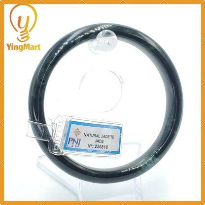 YingCollection 65mm PNJ220818 Certified Natural Color Light To Dark Green, Grey White, Black Jadeite Jade Bangle Bracelet, Real Gemstone