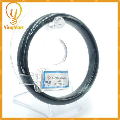 YingCollection 65mm PNJ220818 Certified Natural Color Light To Dark Green, Grey White, Black Jadeite Jade Bangle Bracelet, Real Gemstone