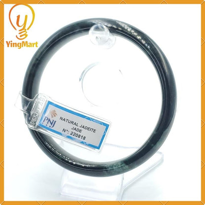 YingCollection 65mm PNJ220818 Certified Natural Color Light To Dark Green, Grey White, Black Jadeite Jade Bangle Bracelet, Real Gemstone