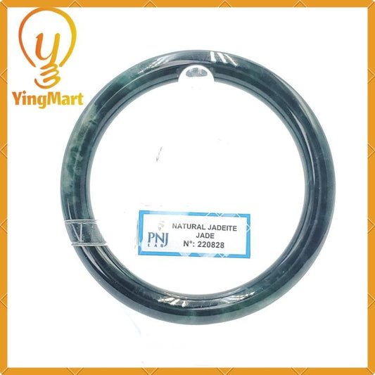 YingCollection 64mm PNJ220828 Certified Natural Color Greyish Green, Dark Green, Black Jadeite Jade Bangle Bracelet, Real Gemstone