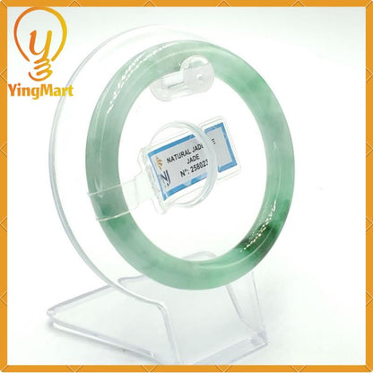 YingCollection 54mm PNJ258023 Certified Natural Color Green White To Green, Grey White Jadeite Jade Bangle Bracelet, Real Gemstone