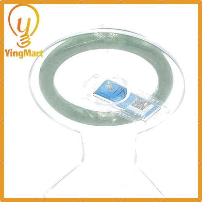 Jade Bangle 55mm PNJ169560 Certified  | Yingmart Natural Color Greyish Green to Green Jadeite Jade Bangle for Men,Women, Grandmother, Sister