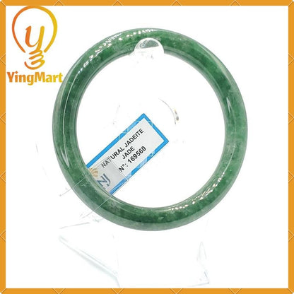 Jade Bangle 55mm PNJ169560 Certified  | Yingmart Natural Color Greyish Green to Green Jadeite Jade Bangle for Men,Women, Grandmother, Sister