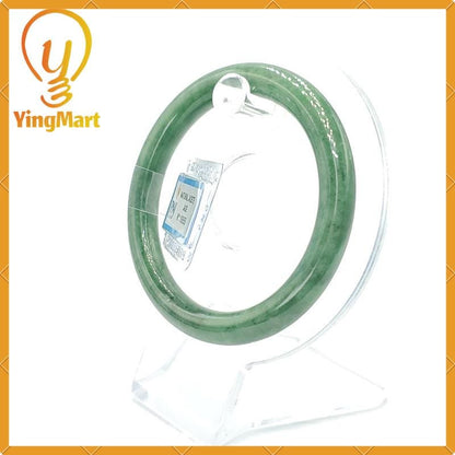 Jade Bangle 53mm PNJ169555 Certified | Yingmart Natural Color Greyish Green to Green Jadeite Bracelet for Men, Women, Grandmother, Sister
