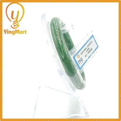 Jade Bangle 53mm PNJ169555 Certified | Yingmart Natural Color Greyish Green to Green Jadeite Bracelet for Men, Women, Grandmother, Sister