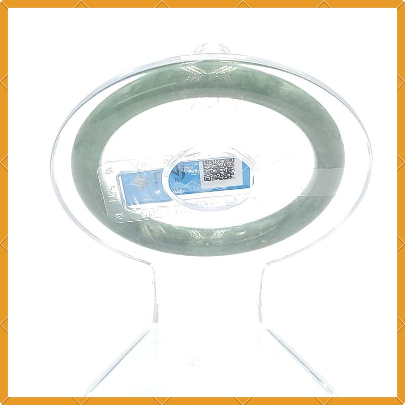 Jade Bangle 55mm PNJ169567 Certified | Yingmart Natural Color Greyish Green to Green Jade Bracelet for Men, Women, Grandmother, Sister