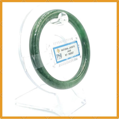 Jade Bangle 55mm PNJ169567 Certified | Yingmart Natural Color Greyish Green to Green Jade Bracelet for Men, Women, Grandmother, Sister