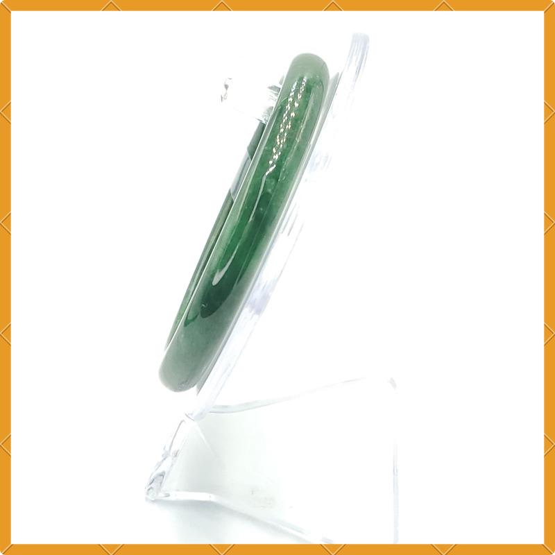 Jade Bangle 55mm PNJ169567 Certified | Yingmart Natural Color Greyish Green to Green Jade Bracelet for Men, Women, Grandmother, Sister