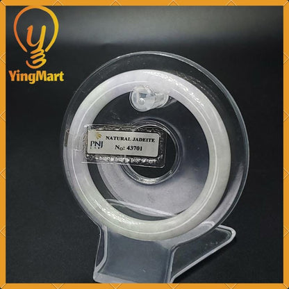 Jade Bangle 53mm PNJ43701 Certified | Yingmart Natural Color Grey White Jadeite Jade Bracelet for Men, Women, Grandmother, Sister
