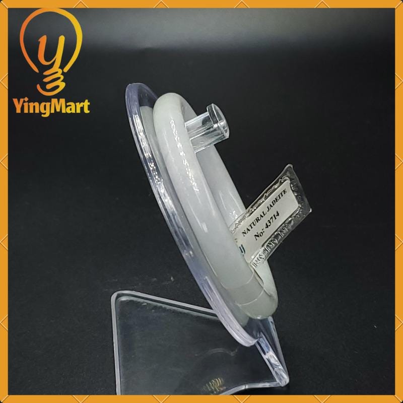 Jade Bangle 54mm PNJ43714 Certified Jade Bracelet | Yingmart Natural Color Grey-White Jade Jadeite Bracelet for Women, Men, Grandma, Sister