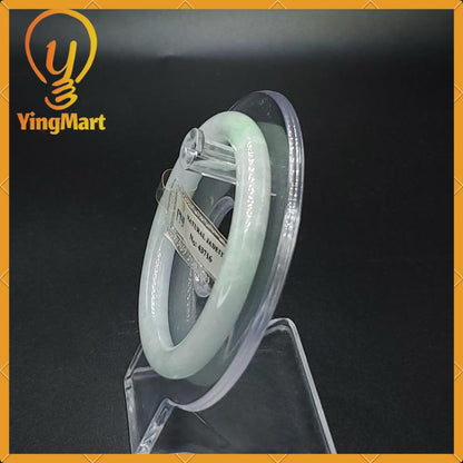 Jade Bangle 52mm PNJ Certified Jade Bracelet | Yingmart Natural Color Grey White Jadeite Jewelry for Women, Men, Grandma, Sister