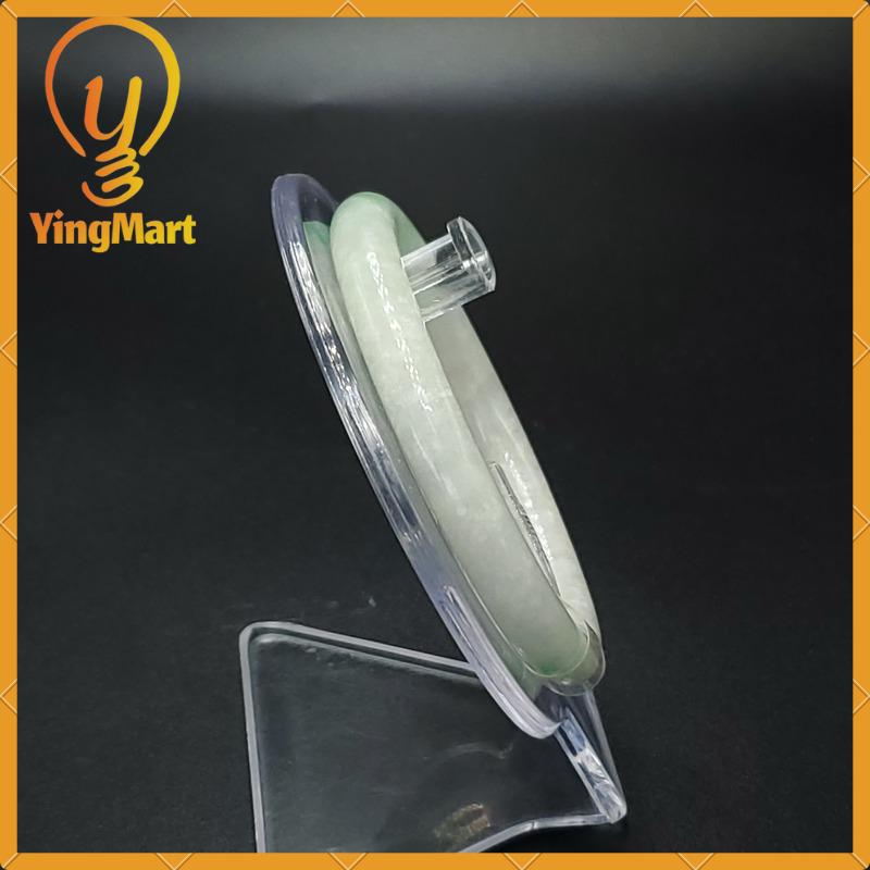 Jade Bangle 53mm SJCJ45248 Certified | Natural Color White To Greyish Very Slightly Green Jadeite Bracelet for Women, Grandmother,