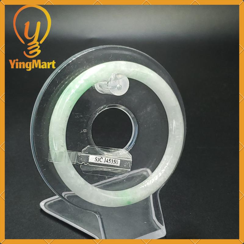 Jade Bangle 54mm SJC Certified Bracelet | Yingmart – Natural Color Grey Slight Green Jadeite Jewelry for Women, Men, Grandma, Sister
