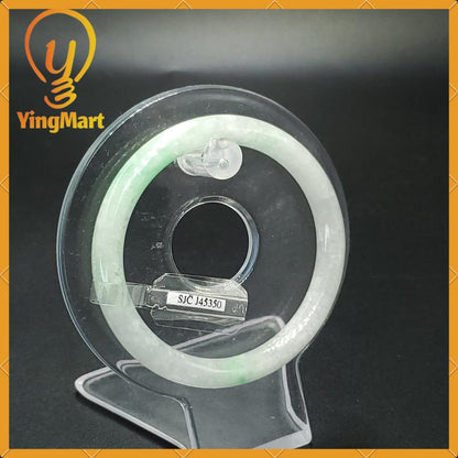 Jade Bangle 54mm SJC Certified Bracelet | Yingmart – Natural Color Grey Slight Green Jadeite Jewelry for Women, Men, Grandma, Sister