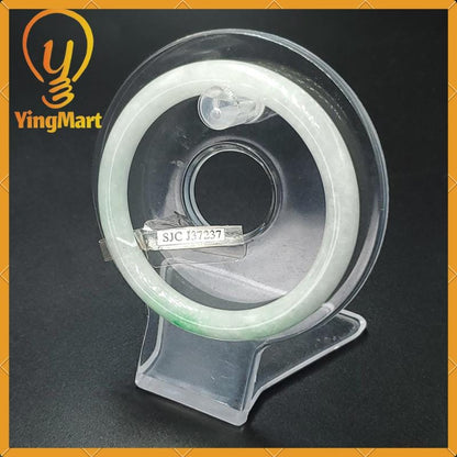 YingCollection 55mm SJC37237 Certified Natural Color Greyish Very Slightly Green Jadeite Jade Bangle Bracelet, Real Gemstone