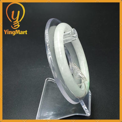 YingCollection 55mm SJC37237 Certified Natural Color Greyish Very Slightly Green Jadeite Jade Bangle Bracelet, Real Gemstone