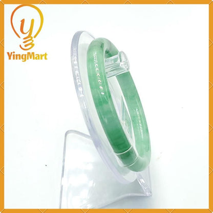 YingCollection 55mm PNJ171819 Certified Natural Color Green White To Green, Grey Jadeite Jade Bangle Bracelet, Real Gemstone