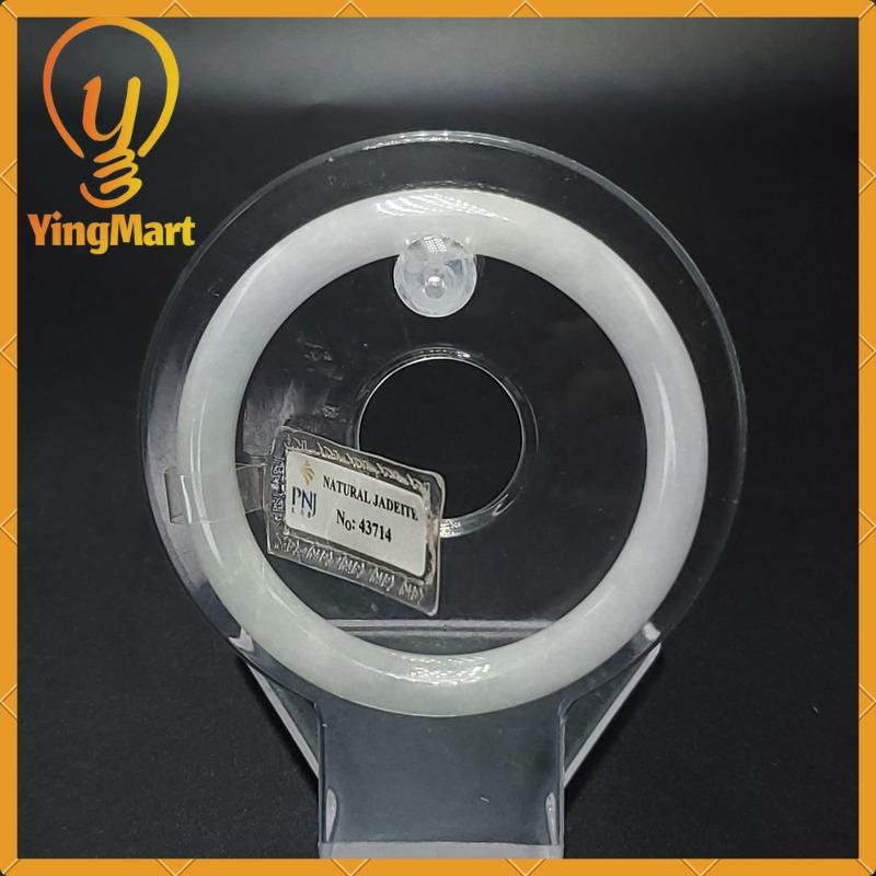 Jade Bangle 54mm PNJ43714 Certified Jade Bracelet | Yingmart Natural Color Grey-White Jade Jadeite Bracelet for Women, Men, Grandma, Sister