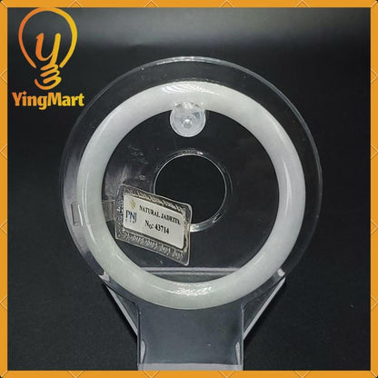 Jade Bangle 54mm PNJ43714 Certified Jade Bracelet | Yingmart Natural Color Grey-White Jade Jadeite Bracelet for Women, Men, Grandma, Sister