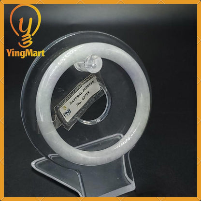 Jade Bangle 54mm PNJ Certified Jade Bracelet | Yingmart – Natural Color Grey White Jade Jadeite Jewelry for Women, Men, Grandma, Sister