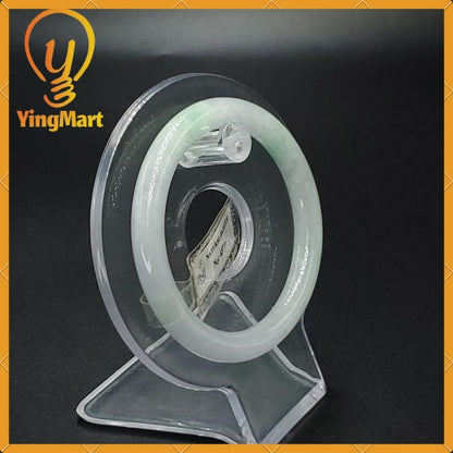 Jade Bangle 52mm PNJ Certified Jade Bracelet | Yingmart Natural Color Grey White Jadeite Jewelry for Women, Men, Grandma, Sister