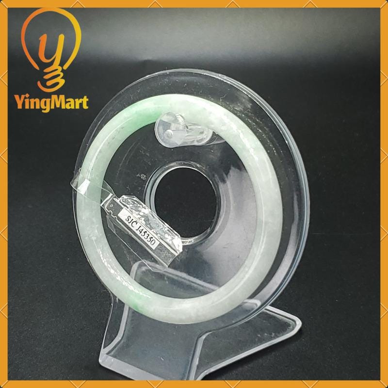 Jade Bangle 54mm SJC Certified Bracelet | Yingmart – Natural Color Grey Slight Green Jadeite Jewelry for Women, Men, Grandma, Sister