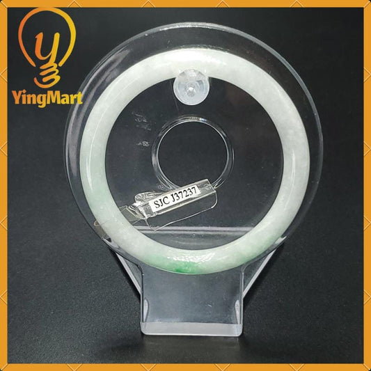 YingCollection 55mm SJC37237 Certified Natural Color Greyish Very Slightly Green Jadeite Jade Bangle Bracelet, Real Gemstone
